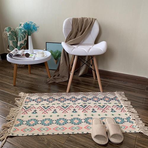 Nordic Cotton and Linen Carpet, Hotel Home Decoration, Living Room Coffee Table Blanket, Bedroom Bedside Long Floor Mat