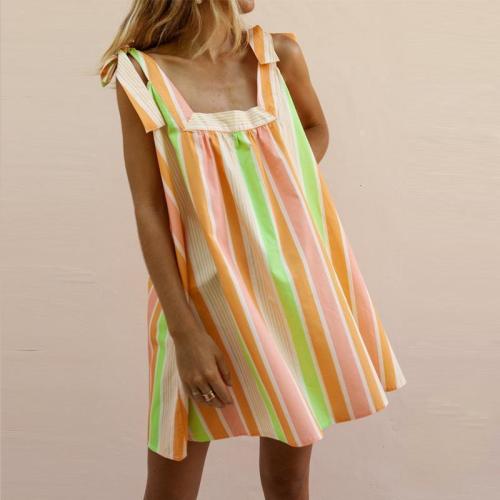Fashion Striped Sleeveless Casual Dress