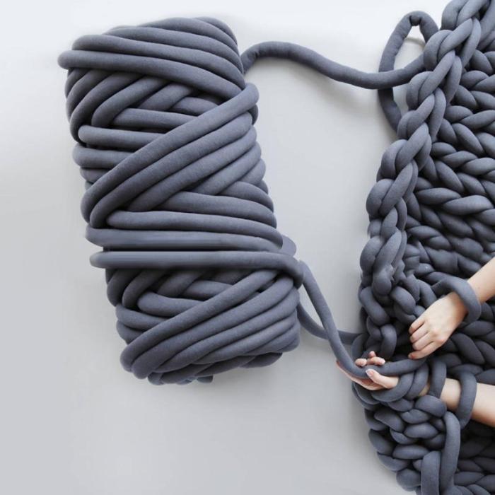 1KG thick super Bulky chunky yarn for hand knitting Crochet soft big cotton DIY Arm Knitting Roving Spinning yarn for blanket