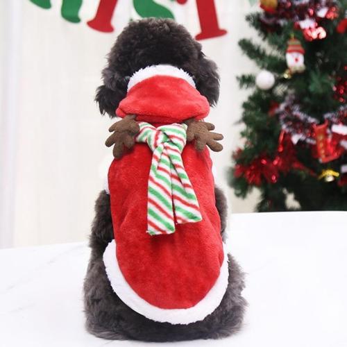 Cartoon Dog Clothes Christmas Dogs Clothing Pet Outfits Cute Spring Summer Fleece Milu Deer Print Small Cosplay Ropa Para Perro