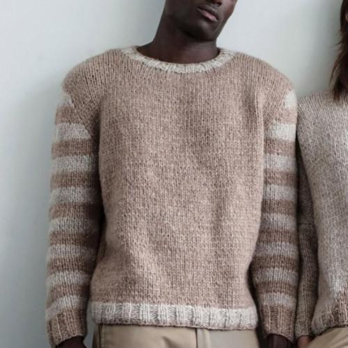 Men's simple round neck sweater
