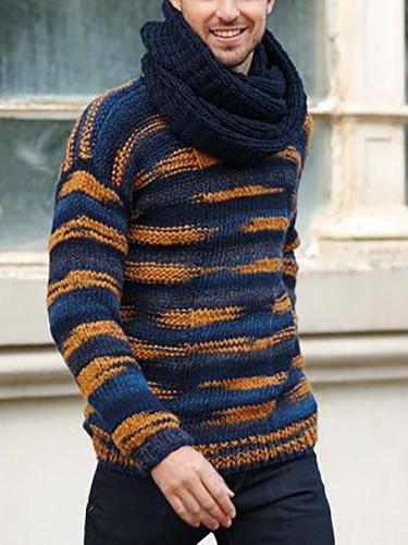 Men's fashion striped knit sweater
