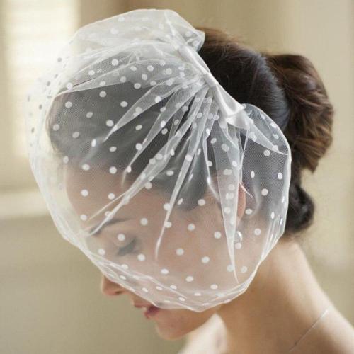 Vintage Retro Dotted Net Women's Bridal Hats and Fascinators with Comb Bridal hair Bow Accessories 2020