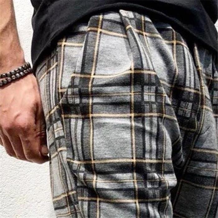 Men's Slim Personality Casual Sports Stripe Pants