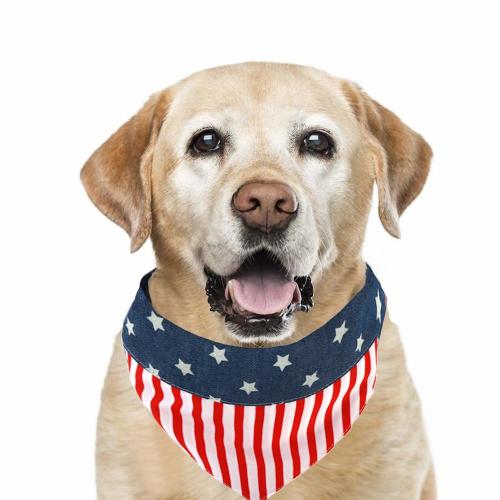 American Flag Over Collar Dog Bandana 4th of July Dog Bandana for Small Medium Large Dogs US Flag Independence Day Puppy Bandana