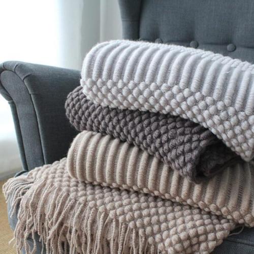 Tassels Knitted Blanket - 60 x70 