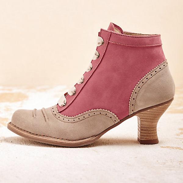 Fashion Lace-up High Heel Ankle Boots