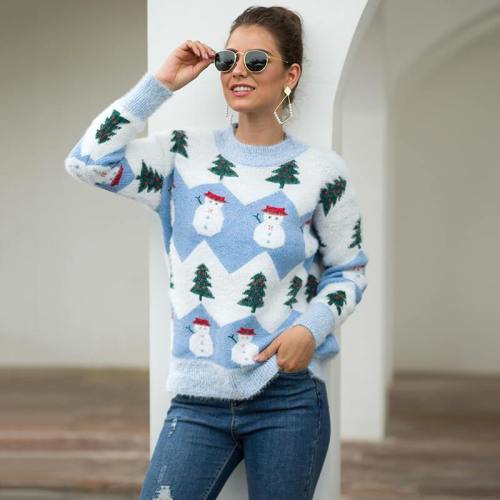 Christmas Tree Snowman Pullover Sweater