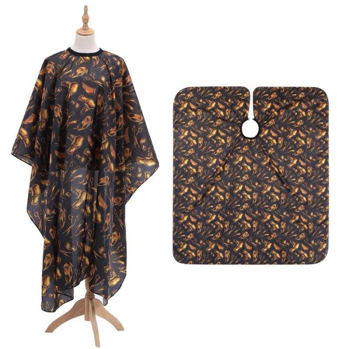 New Hairdressing Cloth Golden Pattern Apron Polyester Haircut Cape Wrap Hair Styling Design Supplies Salon Barber Gown