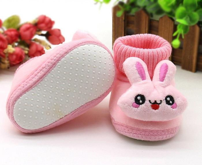 2020 Baby Girl Boys Shoes Newborn Baby Moccasins Shoes Non-slip Crib First Walker Cashmere Rabbit Winter Boots Baby Shoes 95