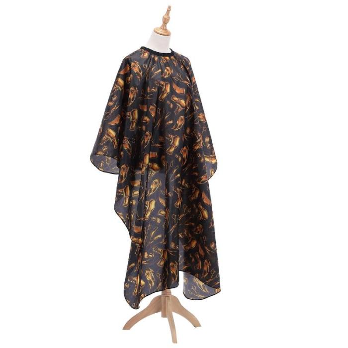 New Hairdressing Cloth Golden Pattern Apron Polyester Haircut Cape Wrap Hair Styling Design Supplies Salon Barber Gown