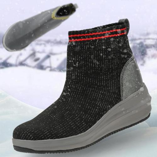 Womens Winter Wedge Heel Socks Boots