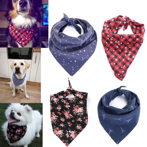 Dog Bandana Cotton Scarf Bib Flower Grooming Accessories Triangular Bandage Collar for Small Medium Large Pet Fashion Design