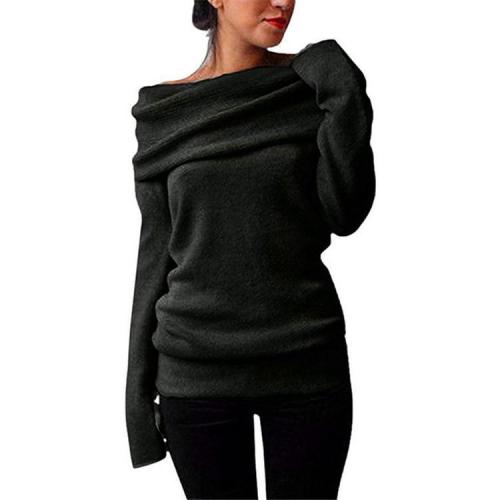 Long Sleeved Solid Color Knit Sweater Coat