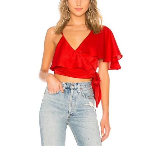 Casual Sexy V Neck   Sling Shirt Blouse
