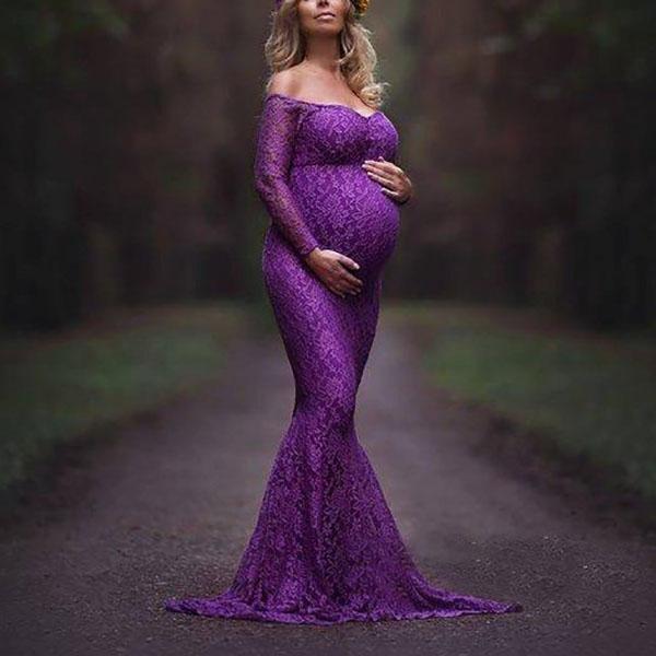 Pregnant Women Take Photo Lace Dresses