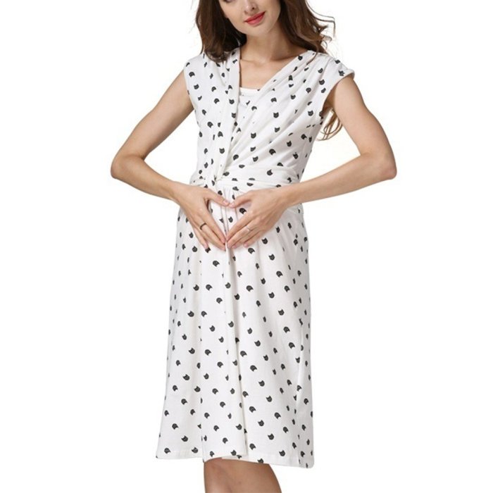 2020 maternity dresses Summer Women's Pregnancy Sleeveless Floral Print Breastfeeding Dresses For Pregnant Nursing Sundress