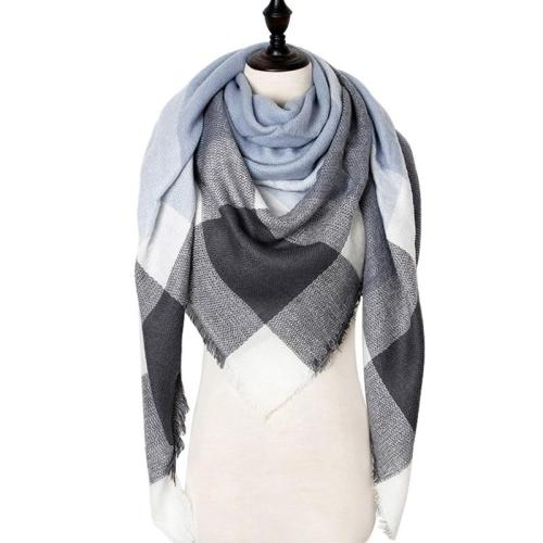 Winter Cashmere Scarf Women Scarf Plaid Blanket New Designer Triangle Pashmina Shawls and Scarves 140*140*210cm