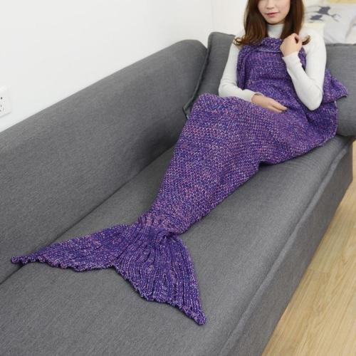 Mermaid Tail Blanket Crochet Mermaid Blanket For Adult Super Soft All Seasons Sleeping Knitted Blankets