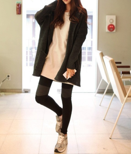 Loose Hooded Cardigan Solid Color Pocket Sweater