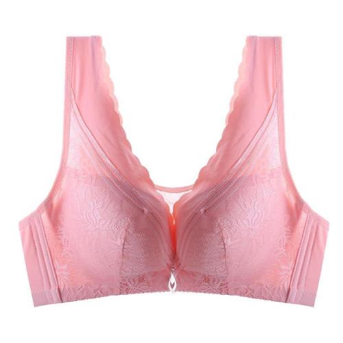 Full Cup Solid Color Lace Wireless Push Up Bras