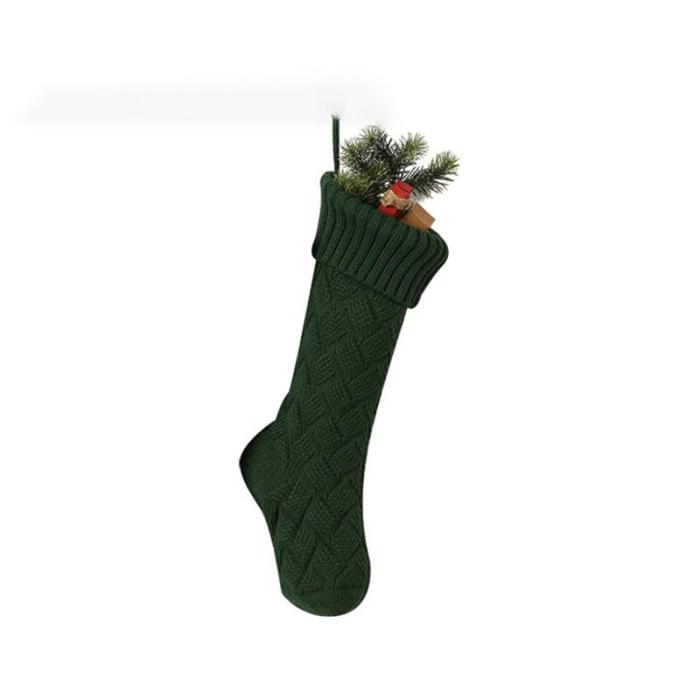 Solid color knitted Christmas socks