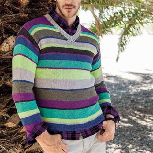 Men's v-neck colorblock sweater