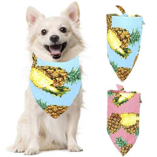 1pcs Pet Bandana Pineapple Pattern Hawaiian Style Dog Bandana Bib Pet Bib for Party