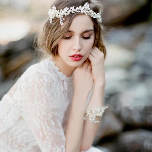 2020 Elegant Bridal Headwear Pearls Beaded Jewery headwear for women With Ribbon