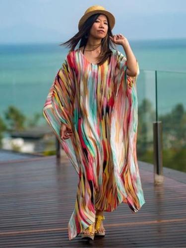 Loose Plus Size Colorful Cover-up Swimwear