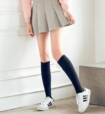 Fashion High-Knitted Solid Color Pile Socks