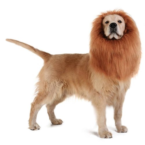 Large Pet Dog Lion Mane Wig Hair Christmas Dog Wig Hair Costume Fancy Dress Halloween Gift Cosplay Funny Hat Cap Pet Cute Dress
