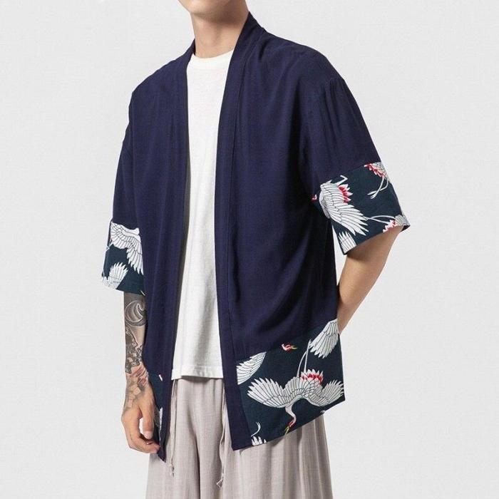 Kimono men Japanese kimono traditional samurai costume japanese clothing blouse shirt haori yukata men jacket