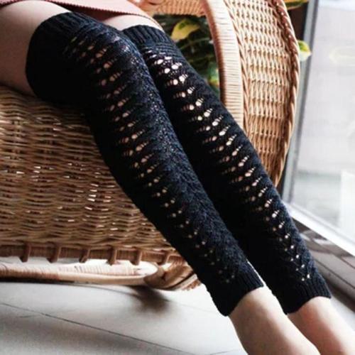 Pure Color Mid Length   Stocking Over Knee Socks