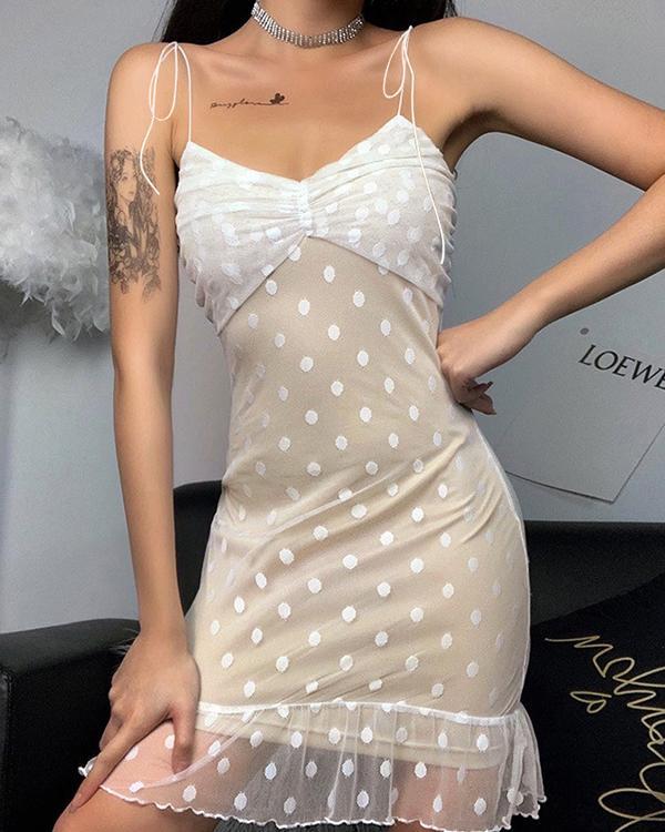 Stitching Pleated Dress Sexy Milky White Mesh Lace Evening Dress Skirts