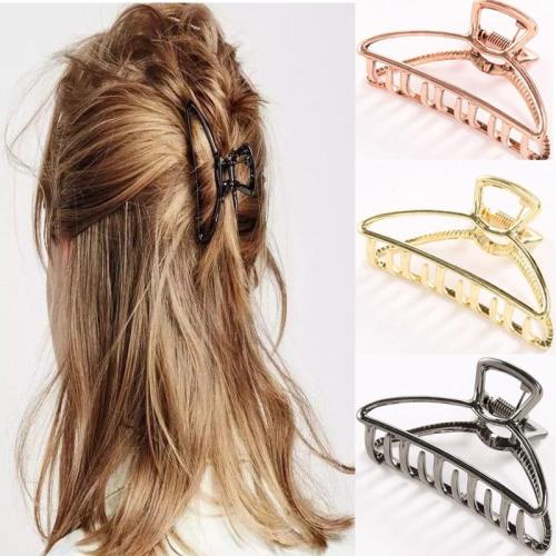 2020 Women Girls Geometric Hair Claw Clamps Hair Crab Moon Shape Hair Clip Claws Solid Color Accessories Hairpin Large/Mini Size