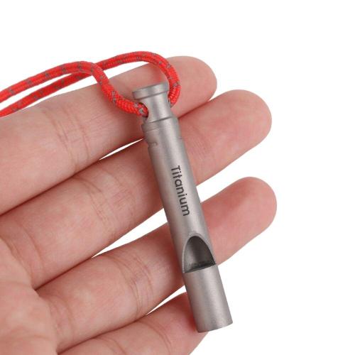 Outdoor Whistle Emergency Survival Ultralight Titanium Emergency Whistle Camping Hiking Exploring Whistle Keychain Cheerleading