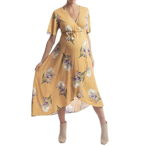 Summer New Fashion Women Short sleeve Pregnant Maternity Dress Floral Print Sundress