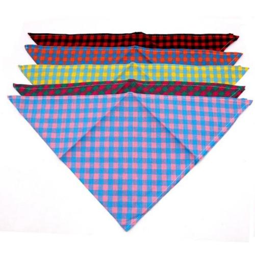 5PC/Lot 100%Cotton Pet Dog Bandanas For Large Dogs Plaid Scarves Collar Dog Grooming Accessories