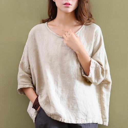 Loose Cotton and Linen Shirt