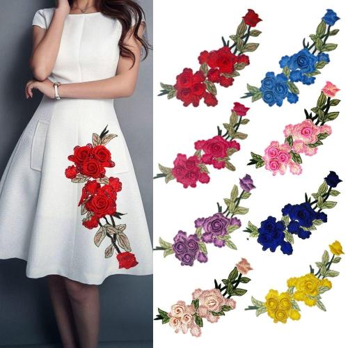 3D Flowers Embroidered Patches Sew On Appliques For Clothing Jacket Jeans Patch For Clothes Stickers Decor Patching Accessory