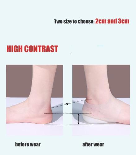 Invisible Height Increased insoles Socks Heel Pads  Heel Men Women Silicone Heel Lift Insole
