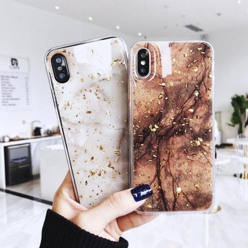 Emerald Marble with Shining Gold Foil Phone Case
