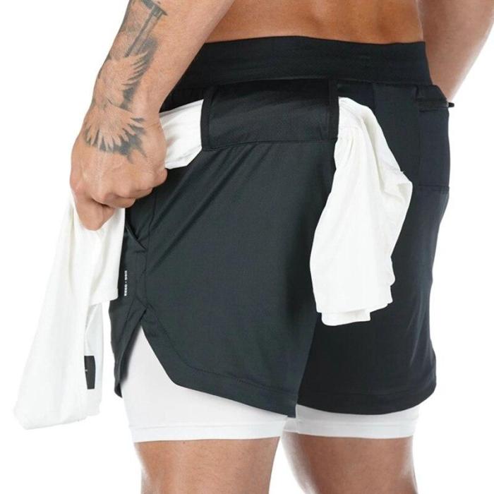 2020 Running Shorts Men Fitness Gym Training Sports Shorts Quick Dry Workout Gym Sport Jogging Double Deck Summer Men Shorts