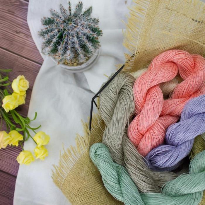 100% Linen Yarn Crochet Hand Knitting Colored  Lace wire 50g Hank For Summer Garments Shawl Baby Clothes Soft and Cool