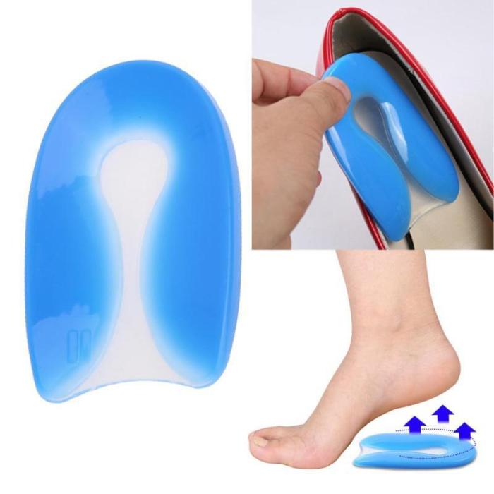 1Pair Foot Pain Relief  Silicone Gel U-Shape Plantar Fasciitis Heel Protector Heel Spur Cushion Pad Shoe Insert Insole Men Women