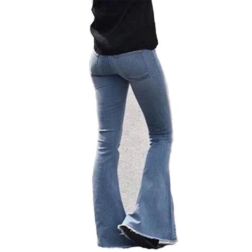 Fashion casual tassel slim flared jeans