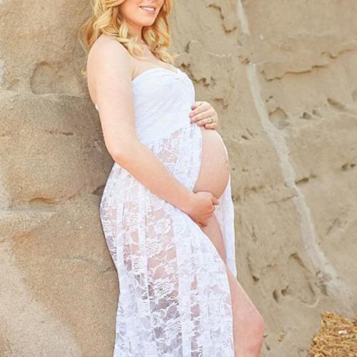 Maternity Off Shoulder Lace  Dress