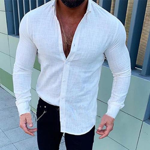 Men's Fashion Casual Solid Color Shirt