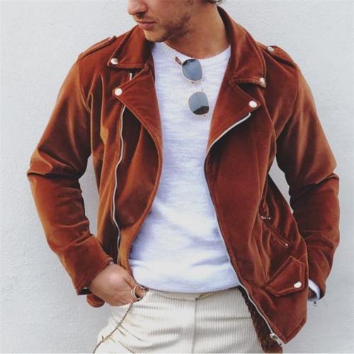Men's fashion casual solid color zipper jacket
